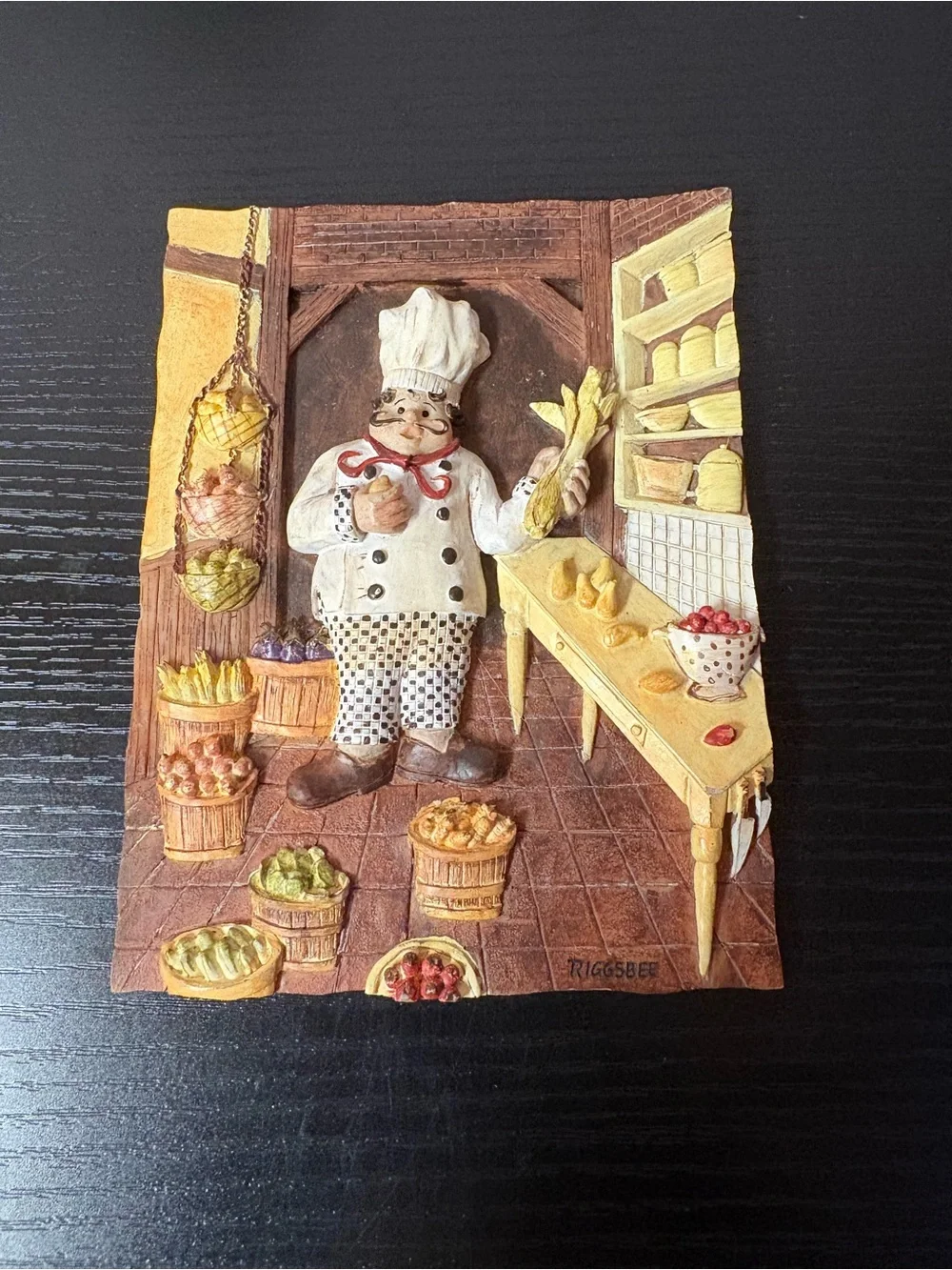 3D Chef Kitchen Wall Plaques Set of 4 Whimsical Bistro Decor